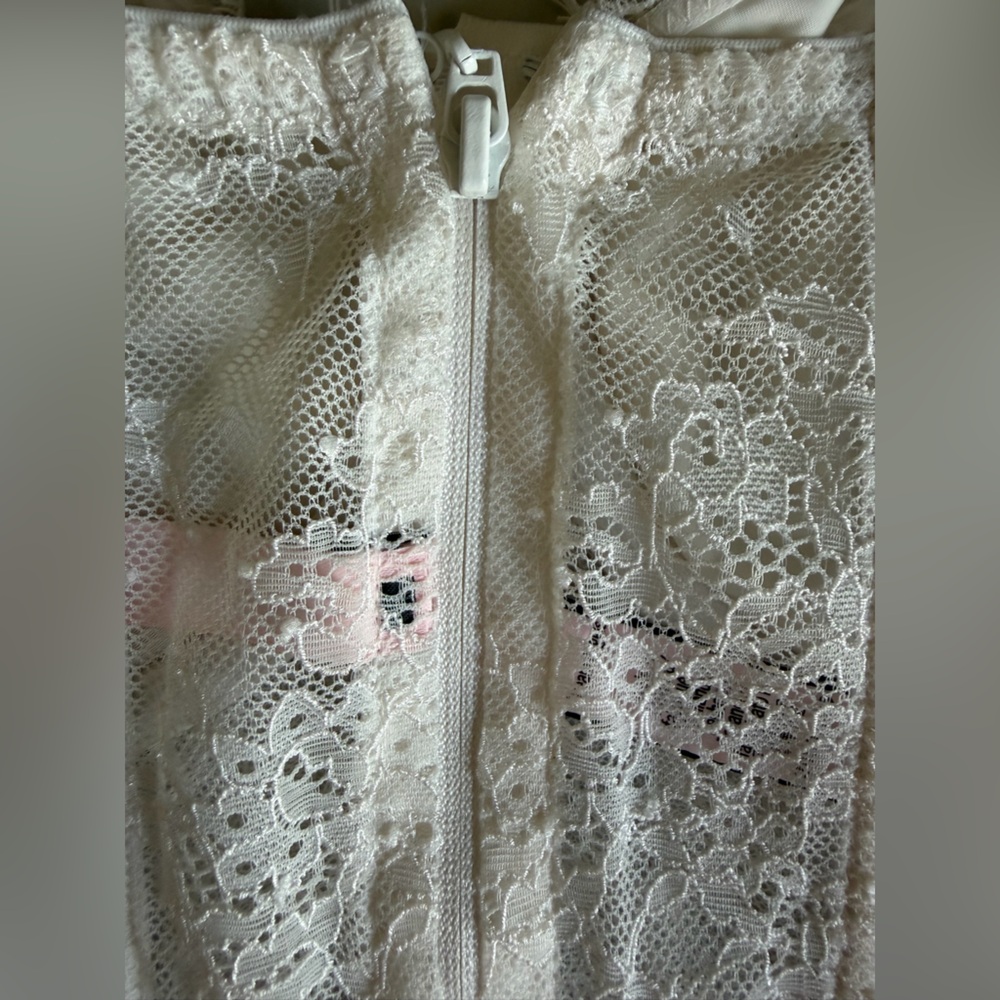 Victoria’s Secret Lace Bustier Corset Bra Top Cream Off White 34DD 34E Lingerie - Picture 4 of 7